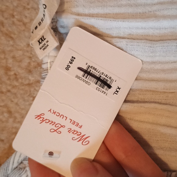 Lucky Brand striped gauzy jumpsuit 100% Cotton Women's Size XXL NWT - Picture 6 of 7